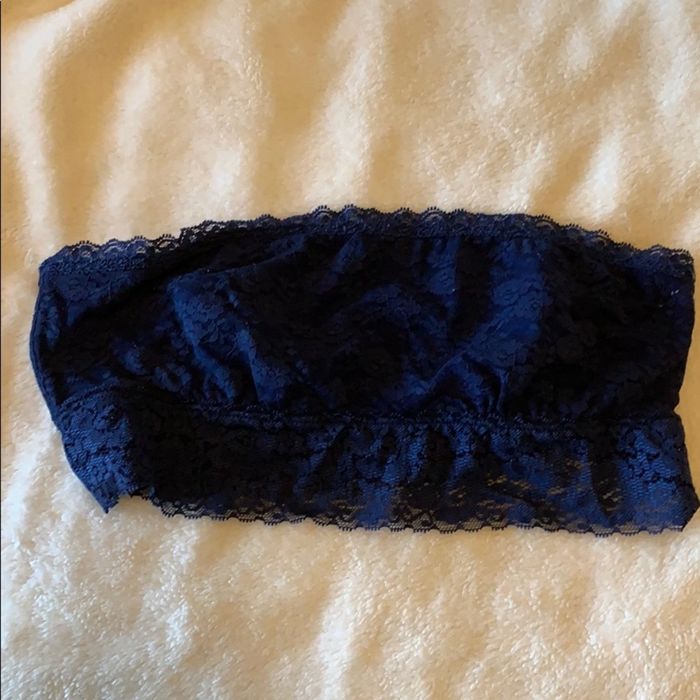 PINK by VS Lace Bandeau Navy Blue M